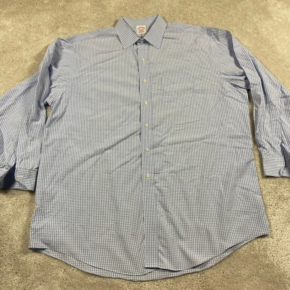 Brooks Brothers Shirt Mens 17.5 34 Madison Non Iron Button Down Business Formal